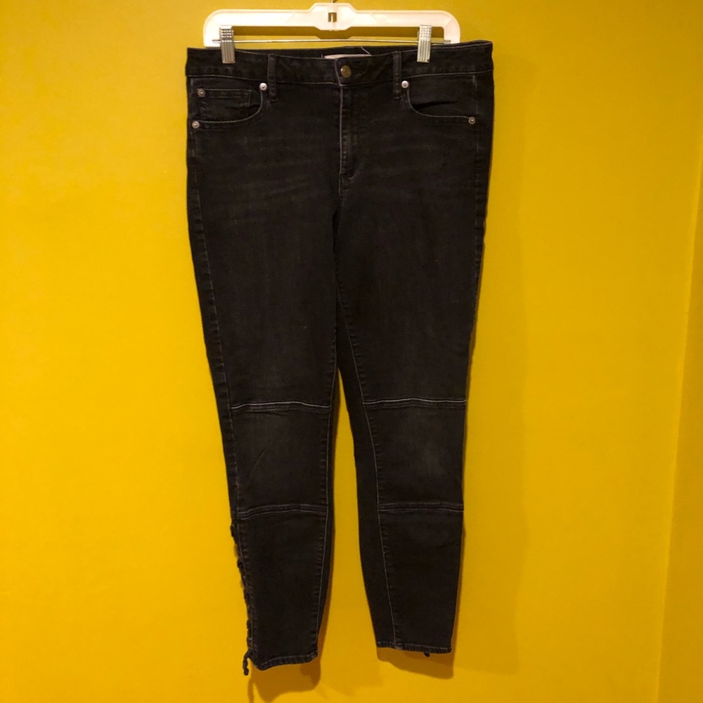 Gap Side Lace Up Biker Jeans in Black